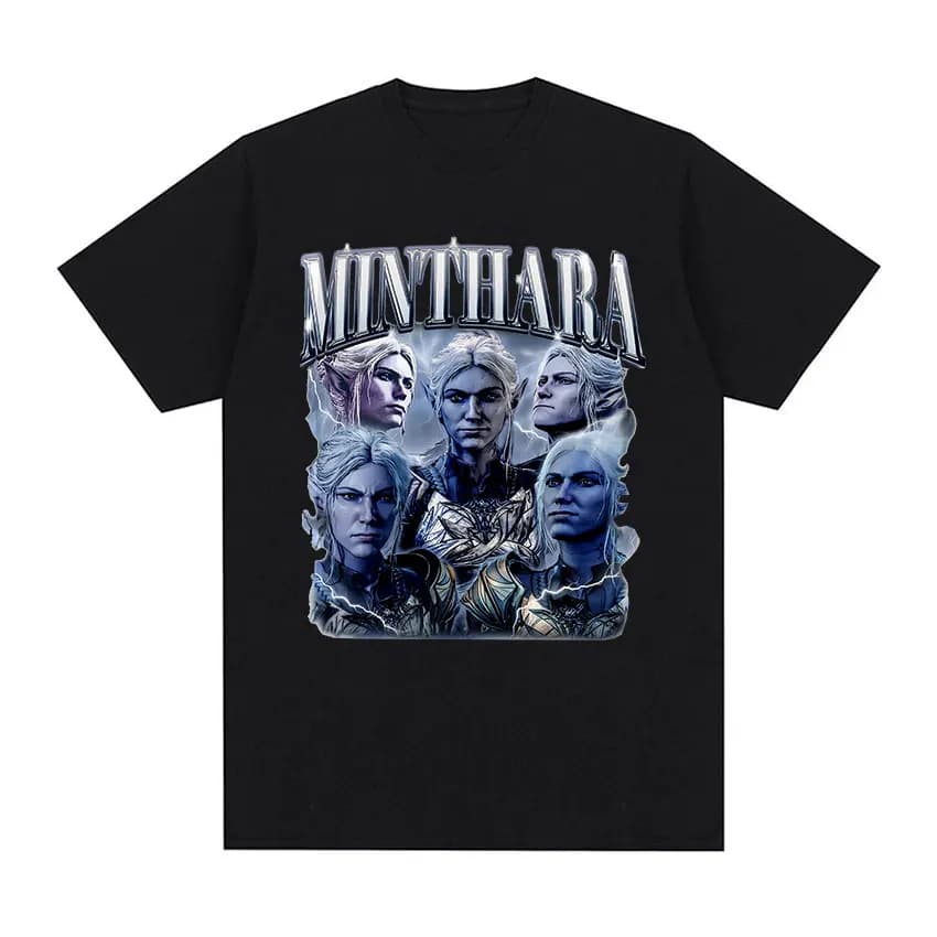 Game Minthara Astarion Baldurs Gate 3 Graphic T Shirt Men Fashion Retro Gothic T-Shirt 100% Cotton Oversized Tshirts Tops Unisex
