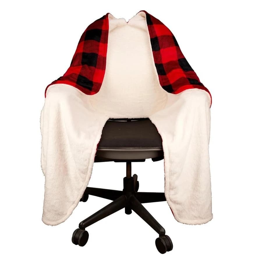 Coperta Originale per Sedia da Ufficio di SnuggleBack, Avvolgente e Confortevole, Si Attacca alla Sedia per un Calore Pratico e Senza Mani Libere Resta qui