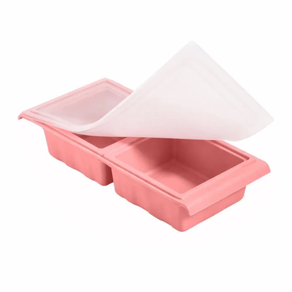 Nuovo Stampo per Cubetti di Ghiaccio in Silicone con 1/2 Scomparti, Extra Large, Riutilizzabile con Coperchio, per Conservazione di Alimenti e Salse