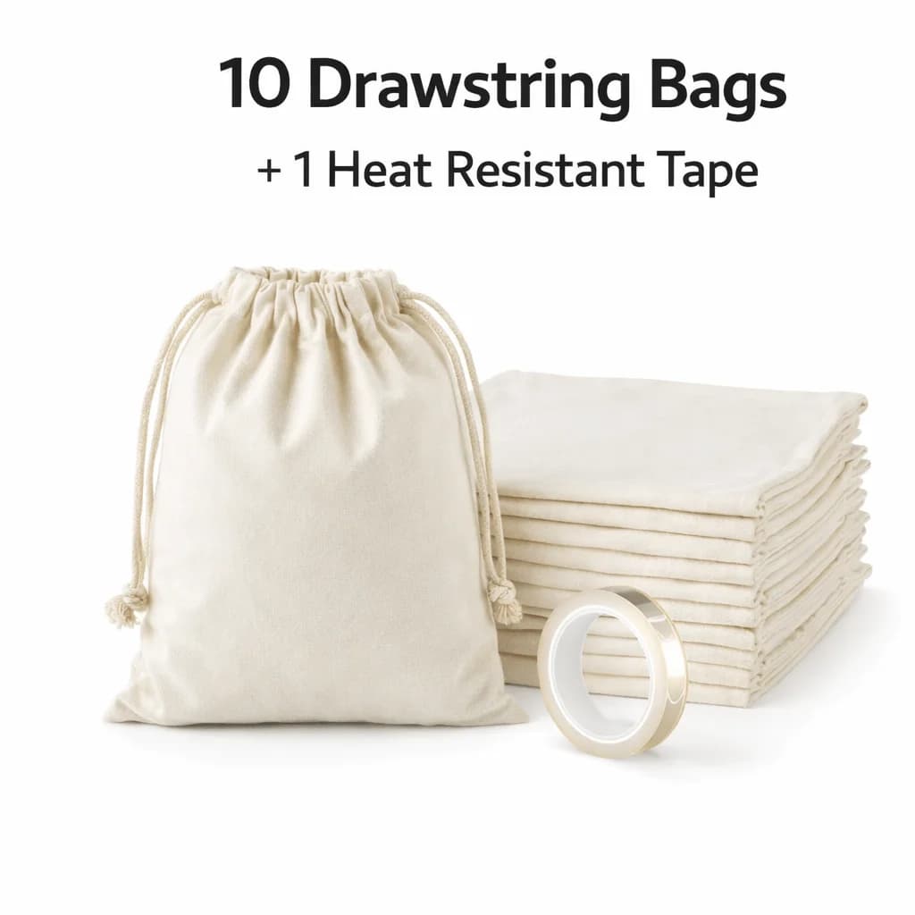 10 sacchetti con coulisse vuoti per sublimazione da 8x10 pollici con nastro resistente al calore per sacchetti portaoggetti fai-da-te per trasferimento a caldo