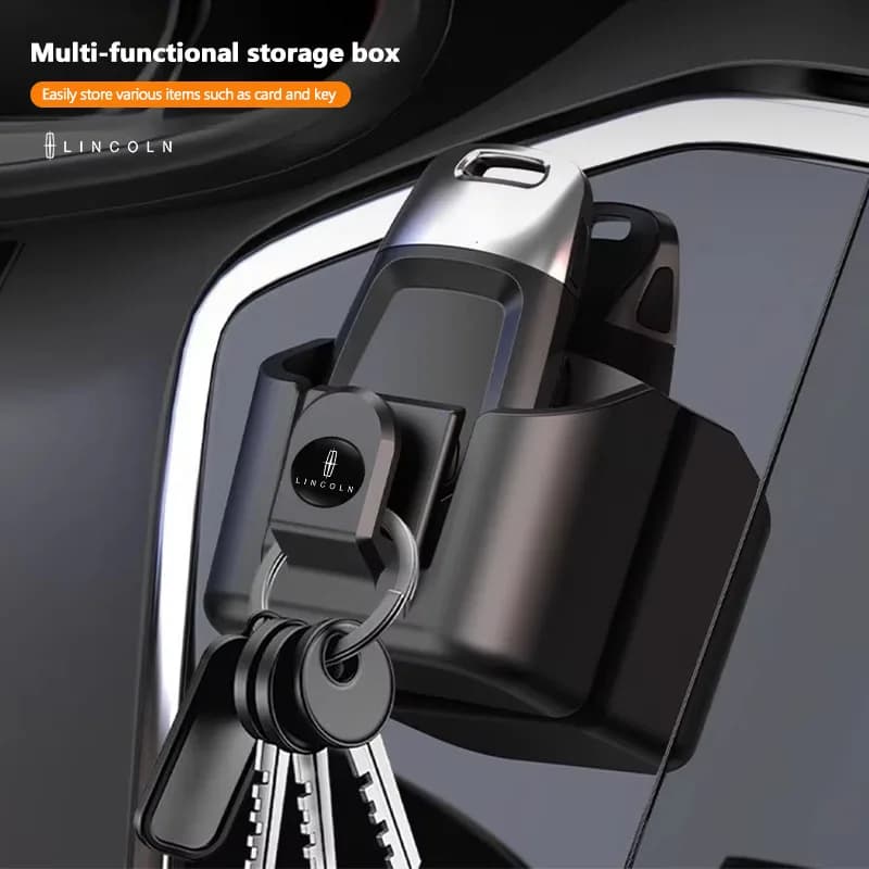 Scatola portaoggetti per chiavi auto, organizer per cruscotto auto, porta occhiali da sole, porta carte, clip per Lincoln Navigator Continental Nautilus Aviator MKZ