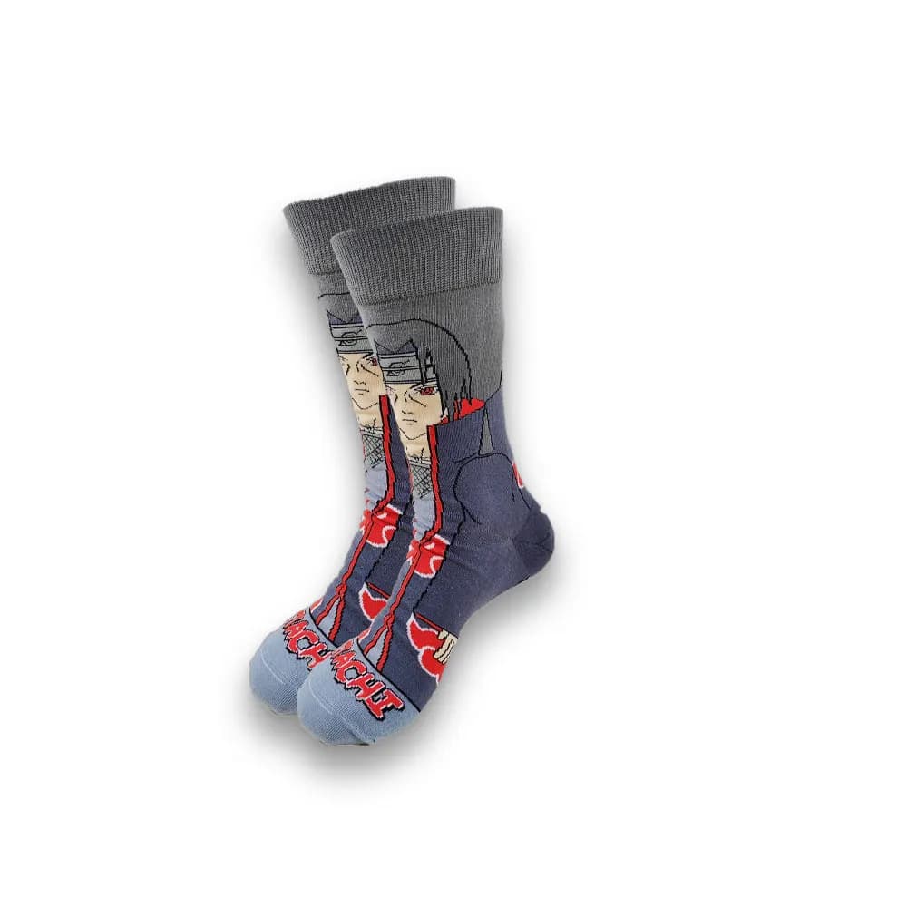 A Pair of Autumn and Winter Men's Socks Shark Pattern Soft Comfortable Warm Leisure Senior Sewing Crew Socks