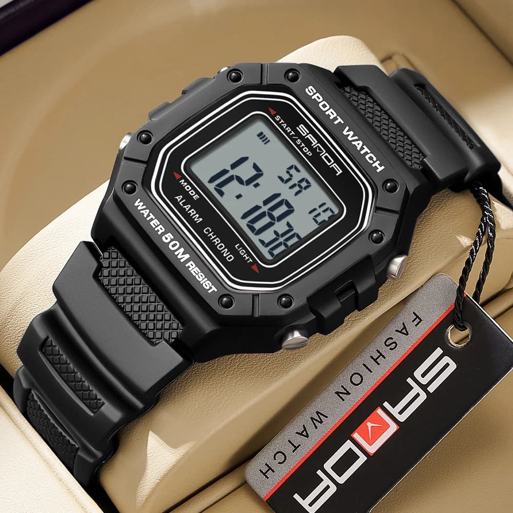 SANDA 2156 Orologi digitali militari all'aperto Uomo Quadrante quadrato Impermeabile Uomo Orologi da polso elettronici maschili Orologio reloj hombre