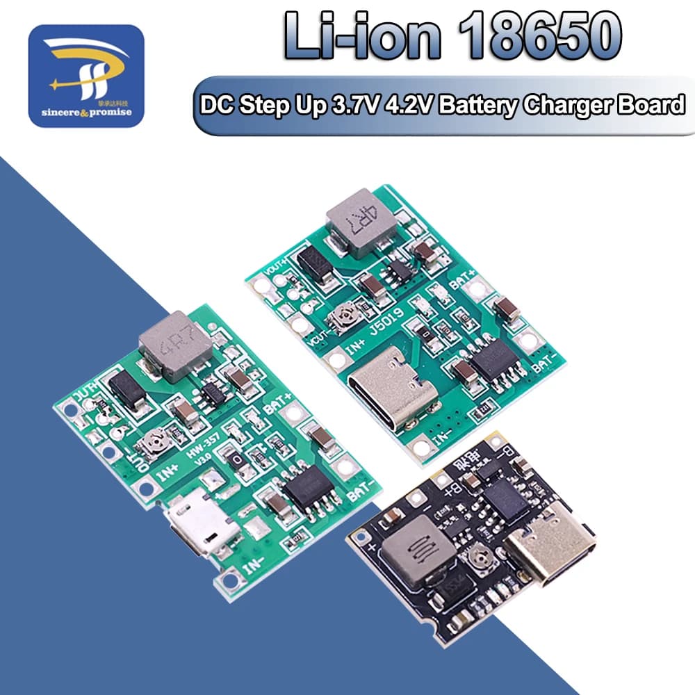 NEW Lithium Lithium Li-Ion 18650 3.7V 4.2V Battery Charger Board DC-DC Step Up Boost Module TP4056 Kit FAI DA TE Parts For Arduino