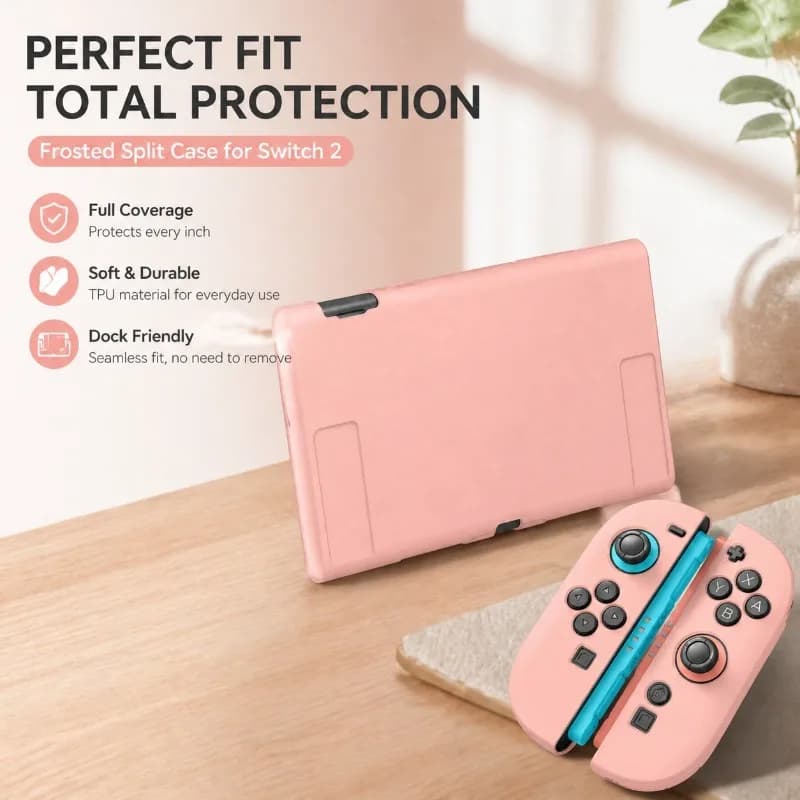 Custodia Scomponibile Smerigliata per Switch 2, Cover Morbida in TPU a Copertura Totale, Staccabile, Compatibile con Dock
