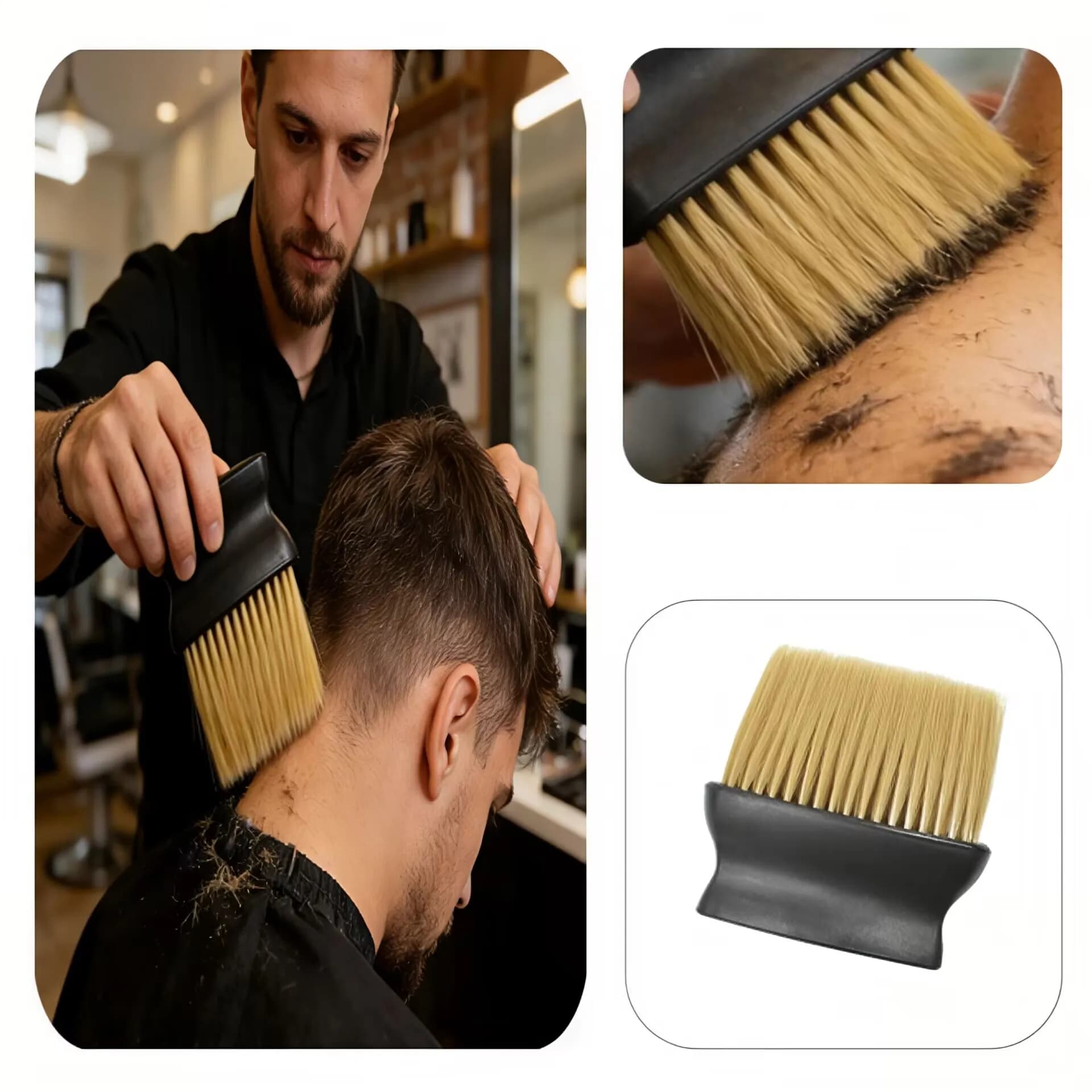 1 pz Spazzola per capelli per barba Parrucchiere Spazzola per la pulizia del viso del collo per parrucchiere per strumento per lo styling del taglio dei capelli da barbiere