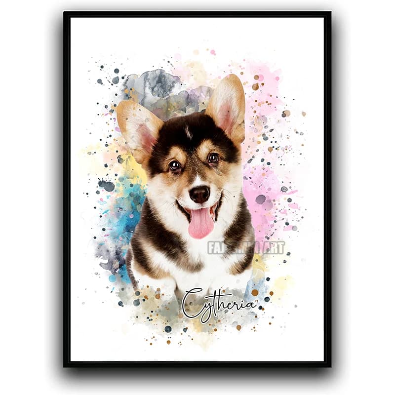 Ritratto personalizzato di cane/gatto Nome Dipinti interni su tela Stampe con le tue foto Poster artistici da parete Immagini per la decorazione domestica