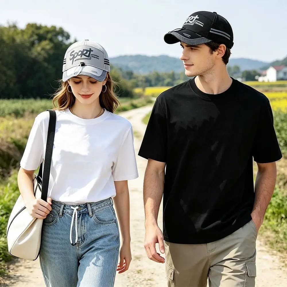 Casual Summer Baseball Cap Mesh Letter Snapback Hat Outdoor Breathable Dad Hat for Men Women