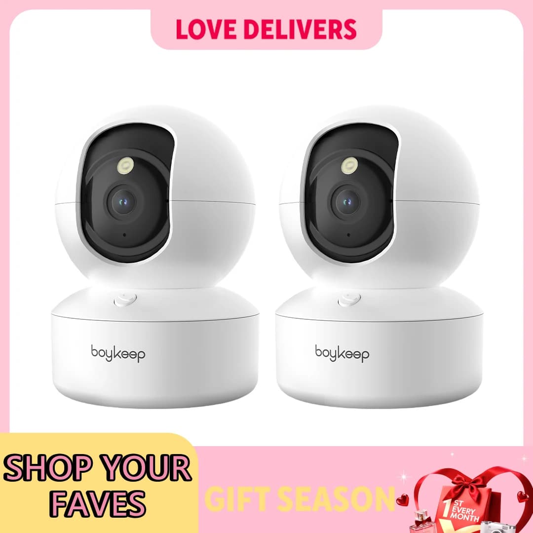 BoyKeep 2PCS Upgrade Camera Pet & Baby Sorveglianza Motion Capture 5G/2.4GHz, Visualizza da remoto a 360° ° Visione notturna Pan & Tilt a 2 vie A