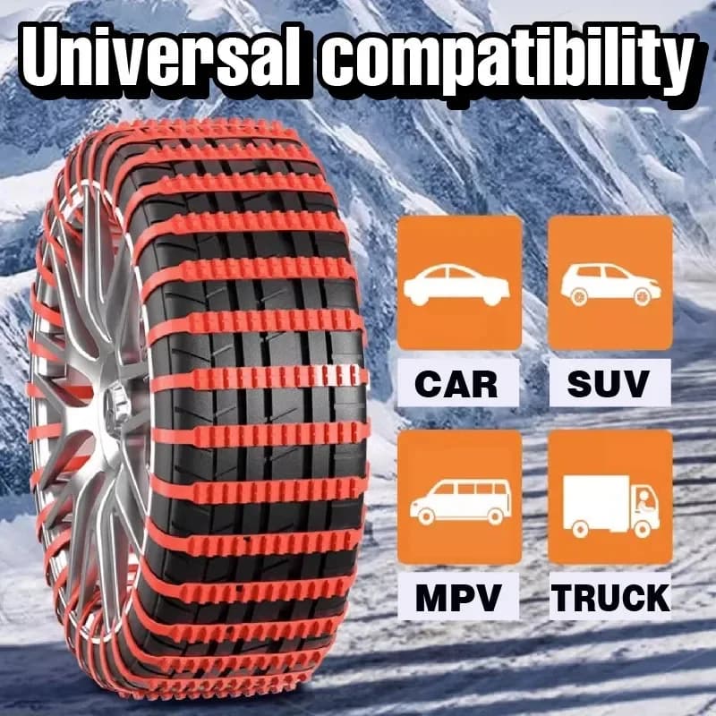 Universal emergency snow chains from 20/40 pieces for cars, anti-slip traction for fast installation tyres for snow and ice, traction help