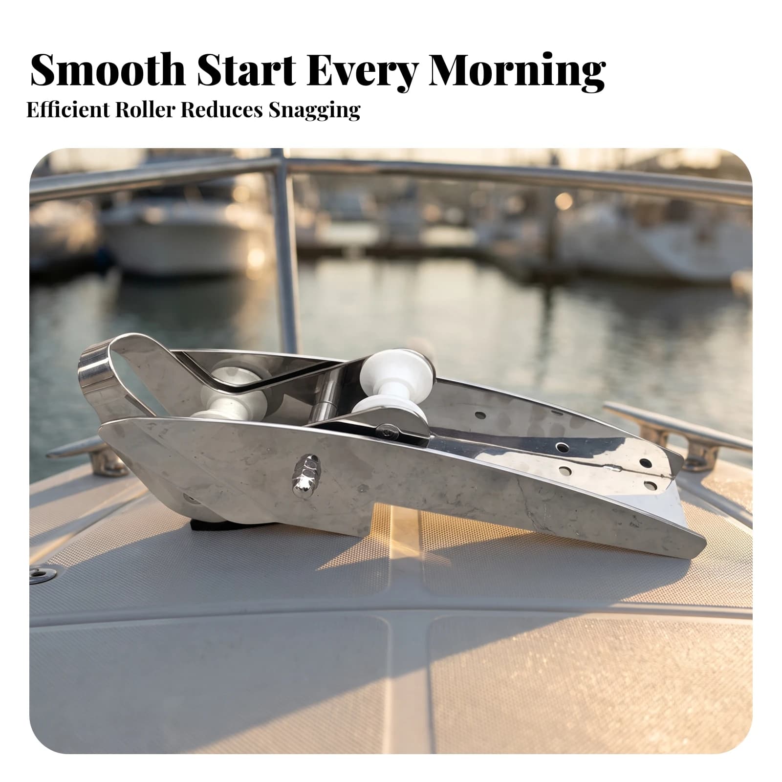 Marine Anchor Bracket with Rollers Heavy Duty Anchor Roller Bracket Bow Roller Long-Lasting for Boat Owners, Boats, Yachts