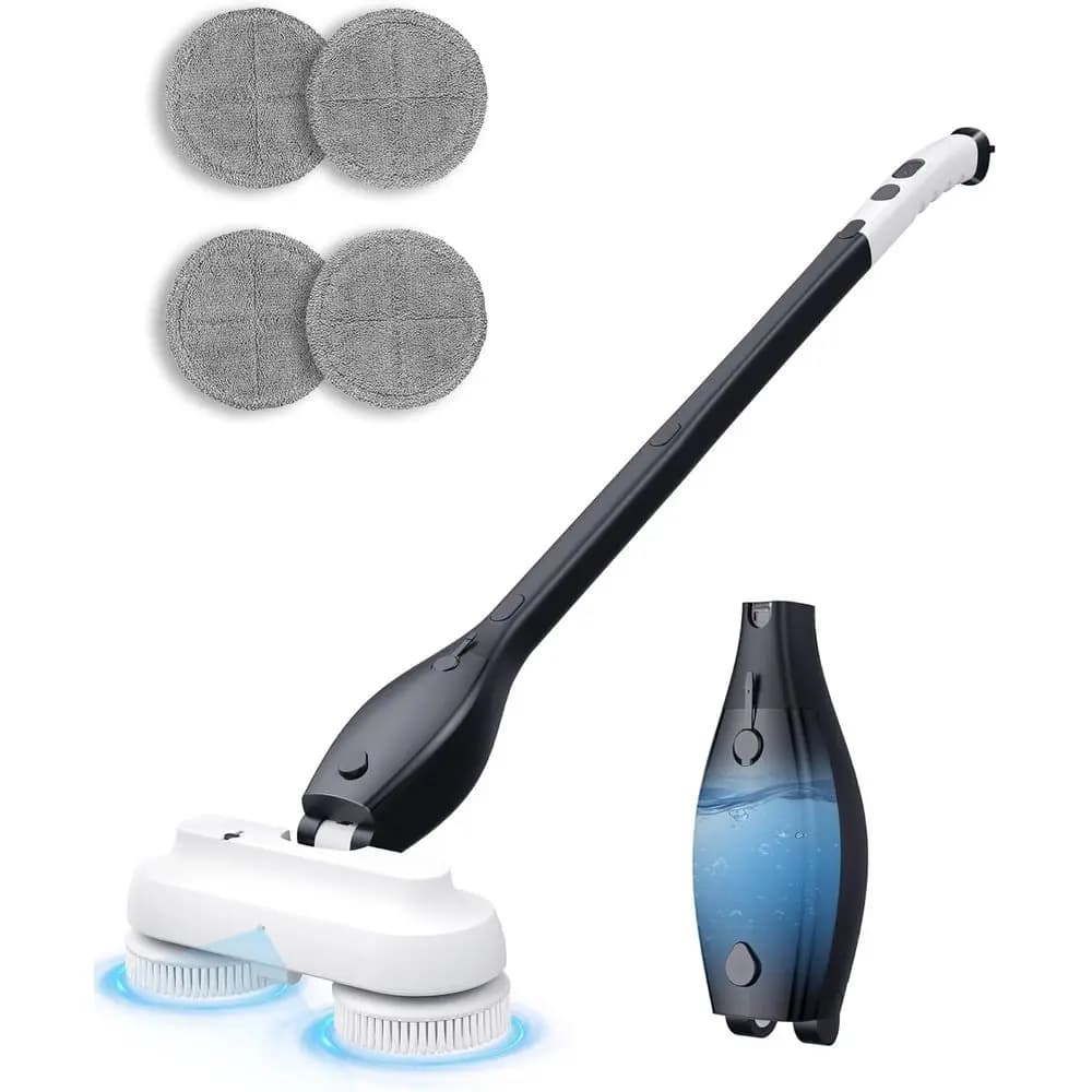 Mop rotante potente con serbatoio d'acqua da 800 ml, manico regolabile e batteria da 4000 mAh per pavimenti in legno e sporco di animali domestici