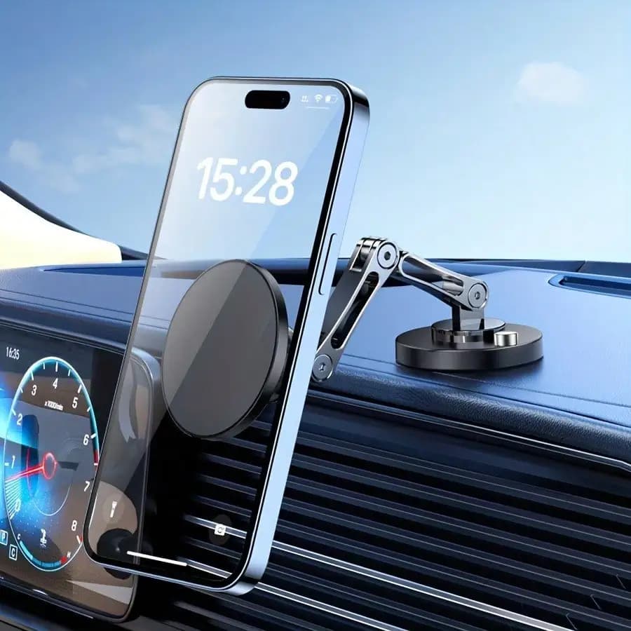 Magnetic Car Phone Holder, Strong Magnet Mount, Hands-Free Dashboard Phone Holder, Suitable For IPhone 17 16 15 14 13 12 Pro Max Plus, Magnetic Phone Case, 360° Rotation, Horizontal & Vertical Adjustment, One-Hand Operation