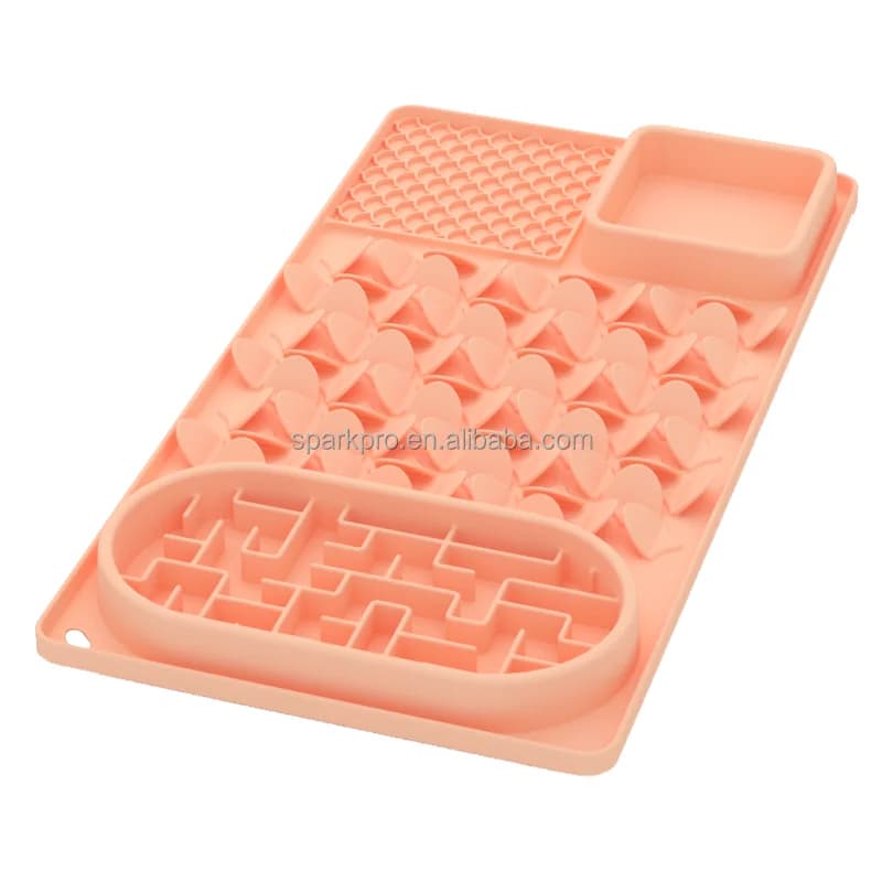 Ciotola per labirinto per uso alimentare Sniffing Lick All in One Tappetino per alimentazione per animali domestici lento in silicone Tovaglietta per alimentazione Tappetino per alimentazione per animali domestici per cani