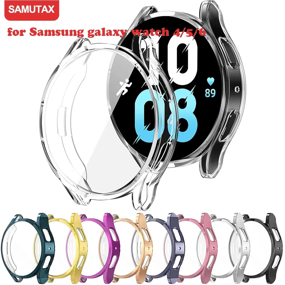 Custodia Protettiva per Samsung Galaxy Watch 4 5 6 40mm 44mm, Cover in Silicone TPU con Protezione Schermo e Bumper, Accessori Completi