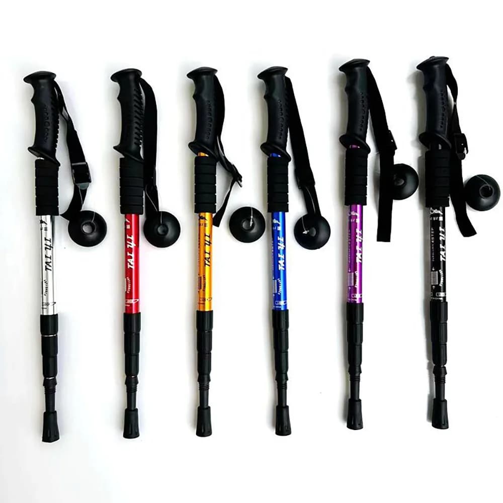 Trekking poles in aluminium alloy adjustable in height 52-110 cm for outdoor camping Alpinismo Travel Option right handle/ T
