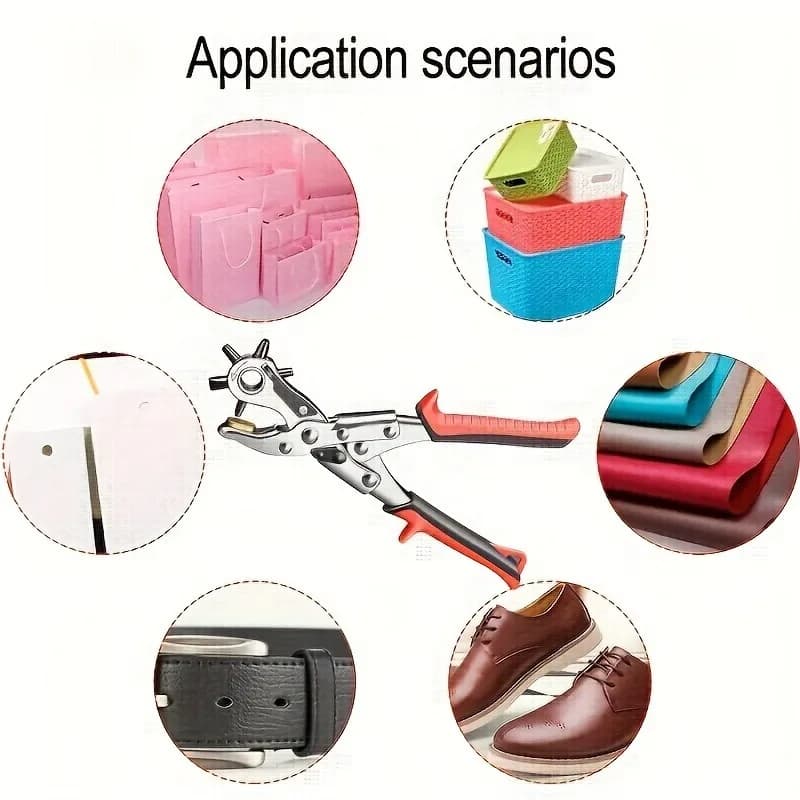 Punch Pliers Leather Belt Hole Eyelet Puncher Bag Tool Watchband Strap Household DIY Leathercraft Hand Tools Punching Plier