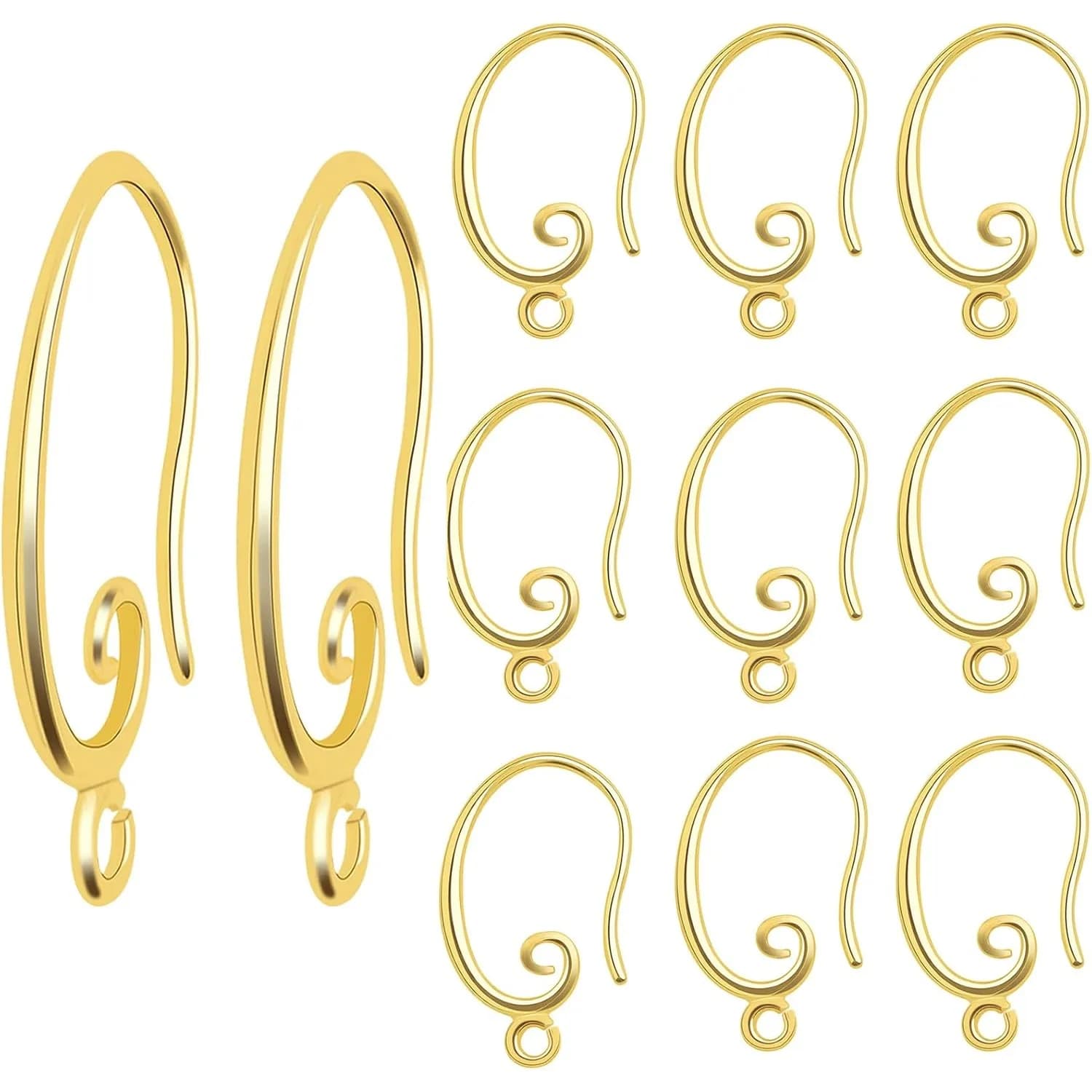 10 pezzi 18 carati veri ganci per orecchini placcati in oro ganci per orecchie a forma di V ipoallergenici con risultati di orecchini ad anello per orecchini fai da te