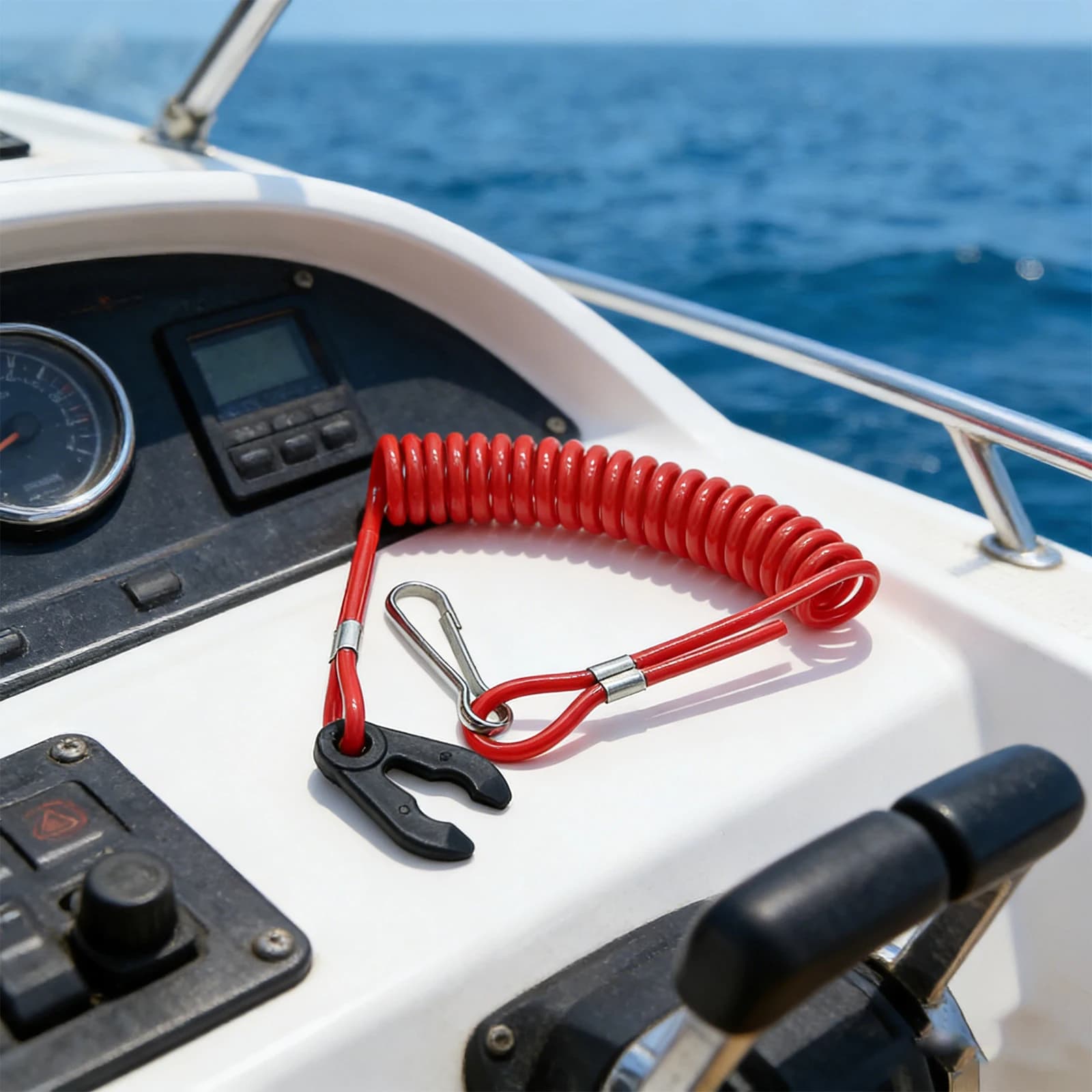 Boat Engine Kill Stop Switch Waterproof Emergency Stop Switch Killing Rope Key Universal For Motorboat And Outboard Motors