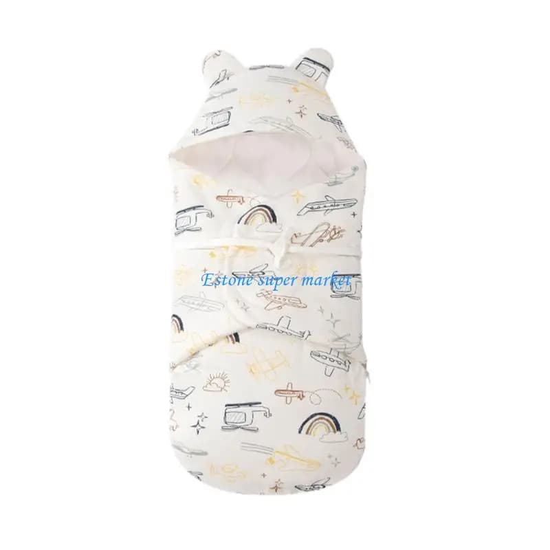 090B Baby Swaddles Wrap Sleeping Bags Anti-Kick Blanket Cotton Sleepsack Hooded Blanket Swaddles Sacks Infant Quilt Sleepwear
