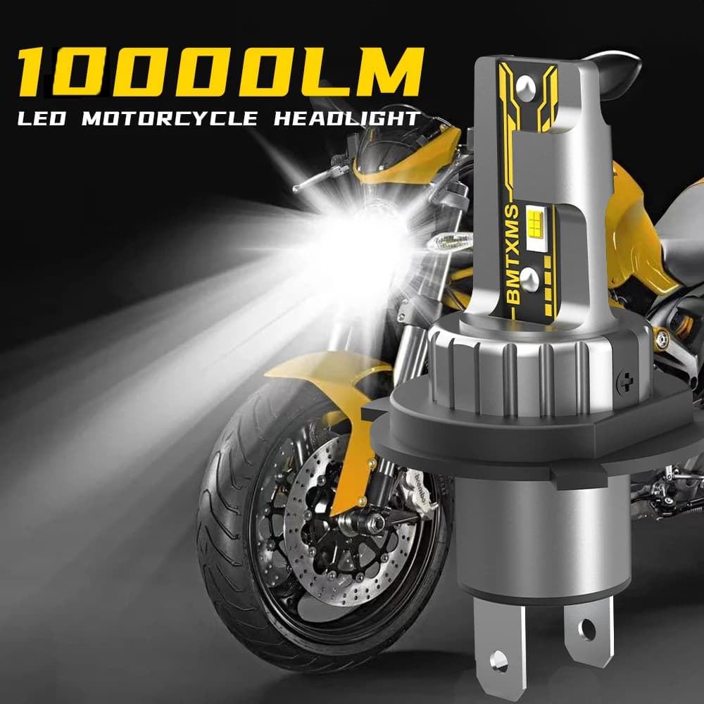 BMTxms 1 Pz H4 Faro A LED 10000LM Canbus Lampadina Auto Moto H4 LED Hi/Lo Faro Per Yamaha MT07 MT03 Honda x4 xr150 Shadow