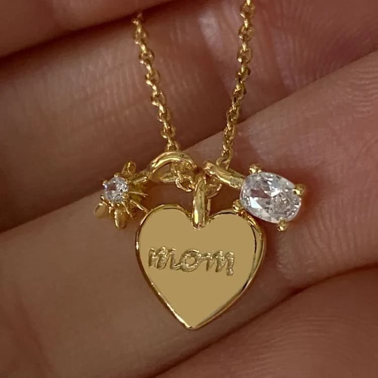New Style Custom Valentine's Day Mother's Day Digital Mom Sublimation Necklace Blanks I love You Mom Necklace