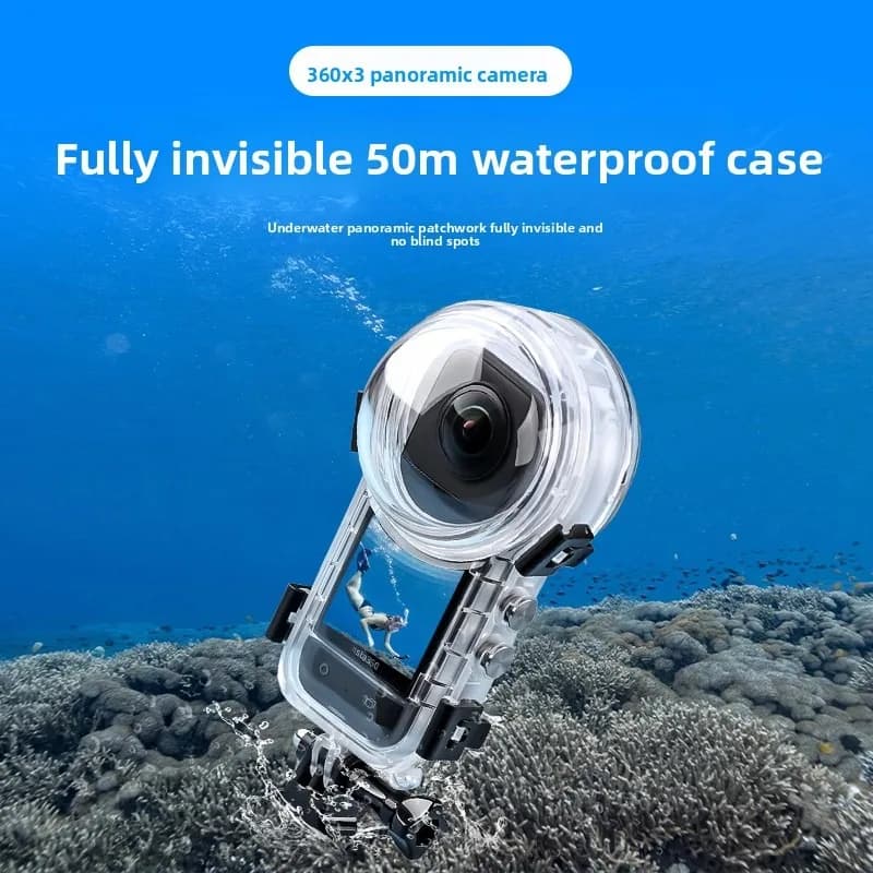 X3 custodia subacquea impermeabile completamente invisibile da 50 m custodia impermeabile per fotocamera sportiva panoramica custodia protettiva per selfie stick oneX3