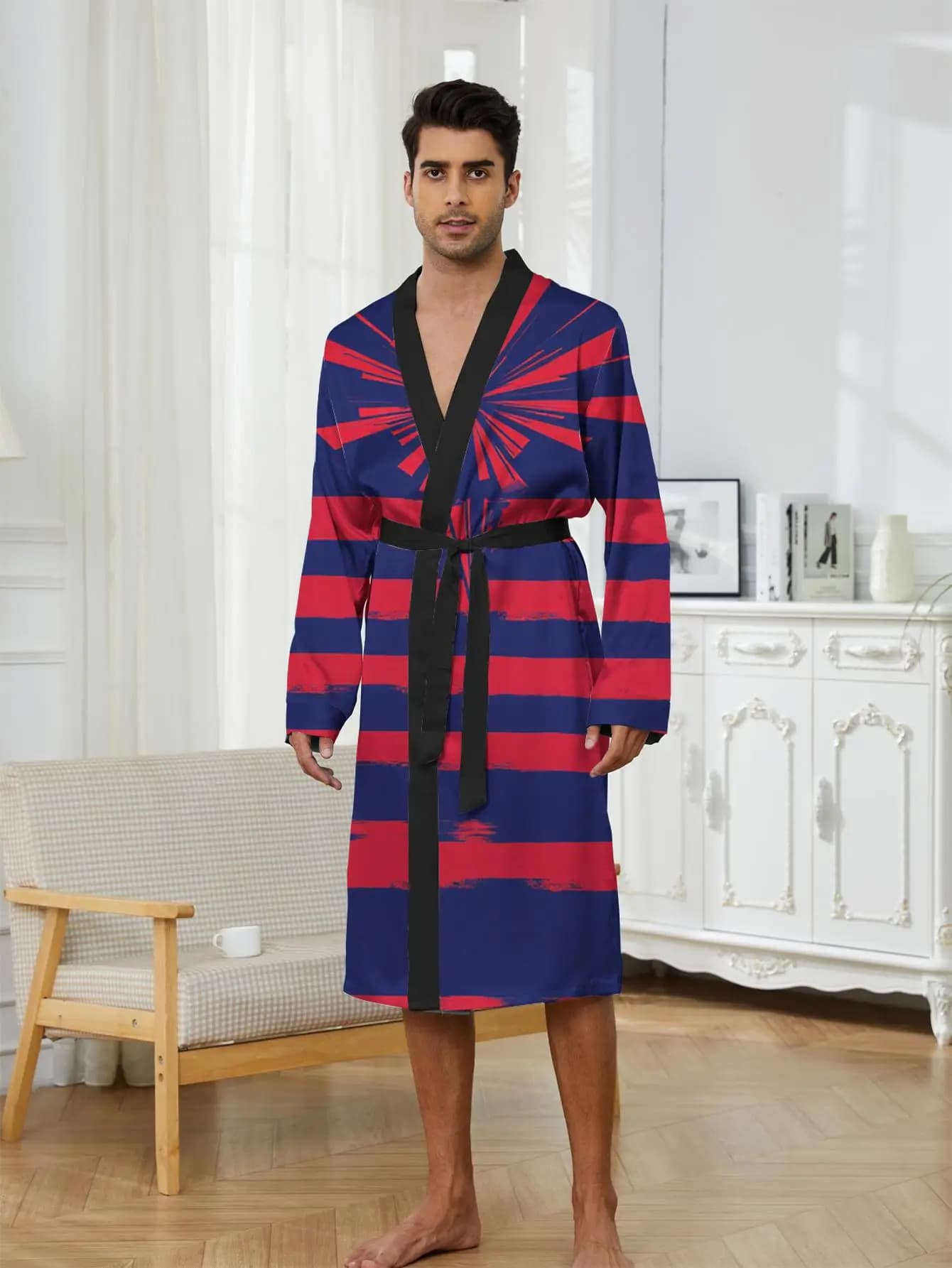 1 Pezzo Vestaglia da Uomo Primavera/Estate 2026, Pigiama da Uomo, Accappatoio con Grafica, Accappatoio da Uomo in Poliestere, Pigiama Divertente Stampato in 3D