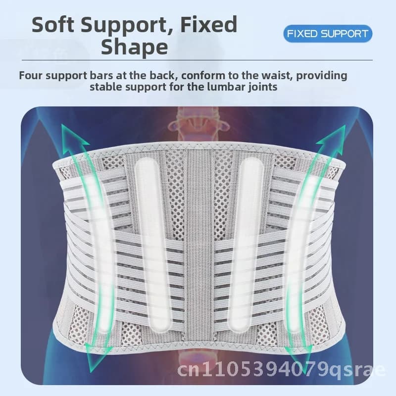 Breathable support belt for men and women Lumbar disc protection Elastic fabric for fitness Lifting weights Wrinkled running