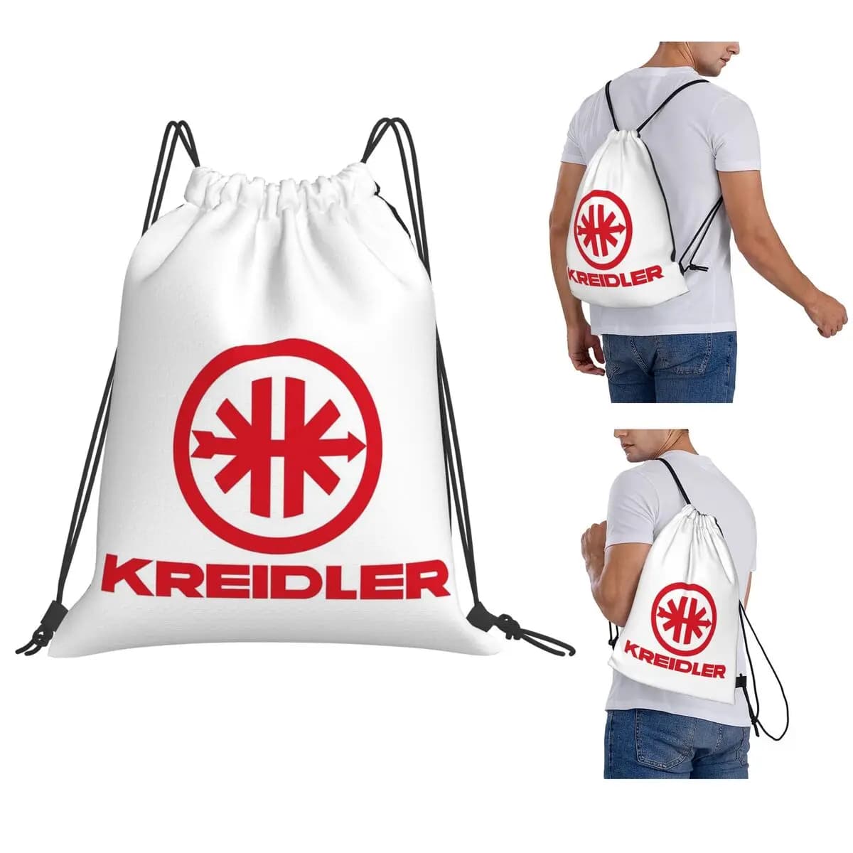 Zaini Rossi con Logo Kreidler, Borsa Sportiva Portatile con Coulisse, Borsa per Libri da Viaggio per Studenti