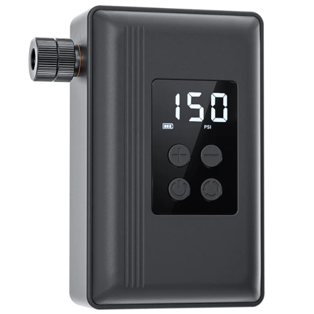 Compressore per pneumatici Pompa elettrica per bici Design compatto Motore senza spazzole Display digitale Lettura della pressione in tempo reale Nero
