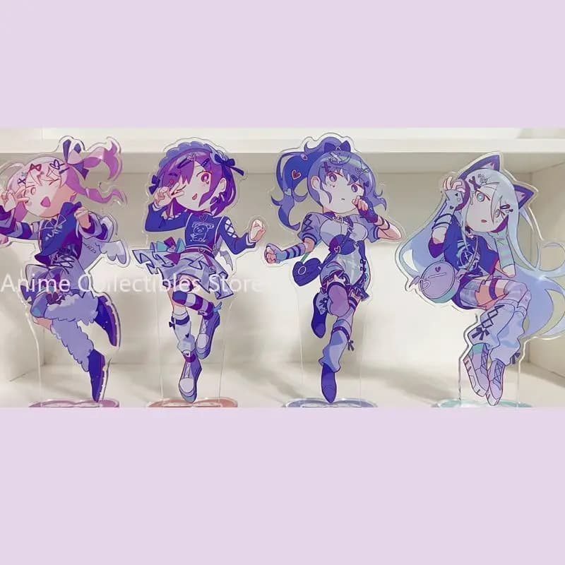 Set di 4 Supporti in Acrilico Anime Project Sekai Mafuyu Asahina, Decorazioni da Scrivania, Ornamenti da Collezione, Piatto Decorativo da Tavolo
