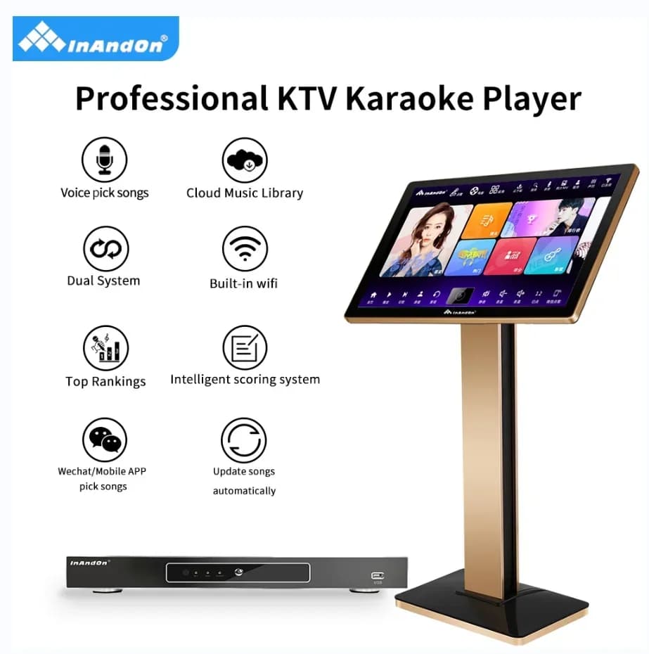 New Set KV-V503 Karaoke Player Set 2TB HDD KTV Chinese Karaoke Machine with Wireless Microphone Professional Karoake System