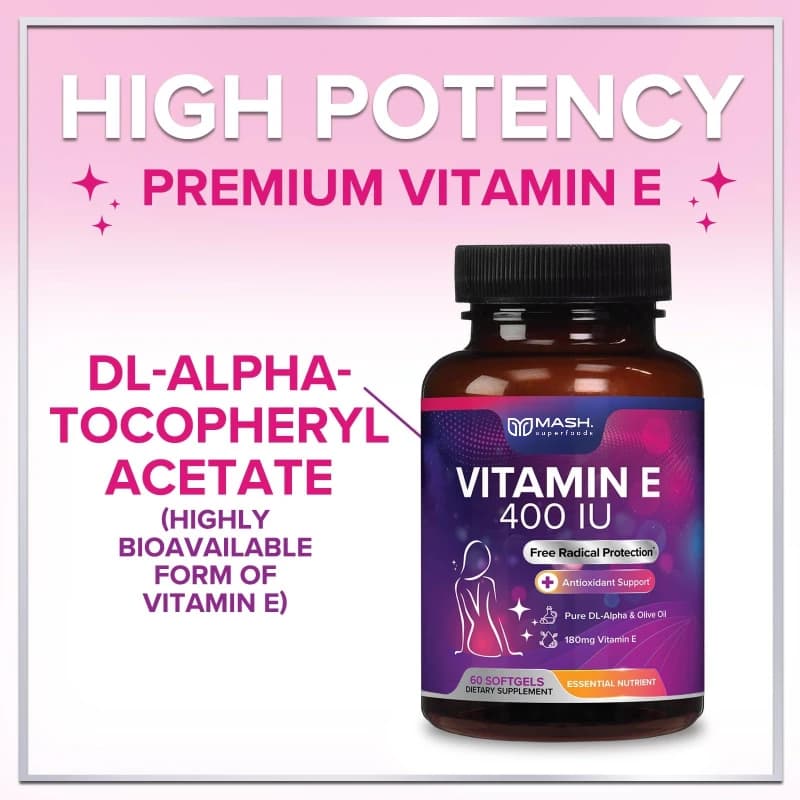 Vitamin E Capsules to Improve Ruvida Skin and Enhance Immunitarian System Supplement for Skin Care and General Health