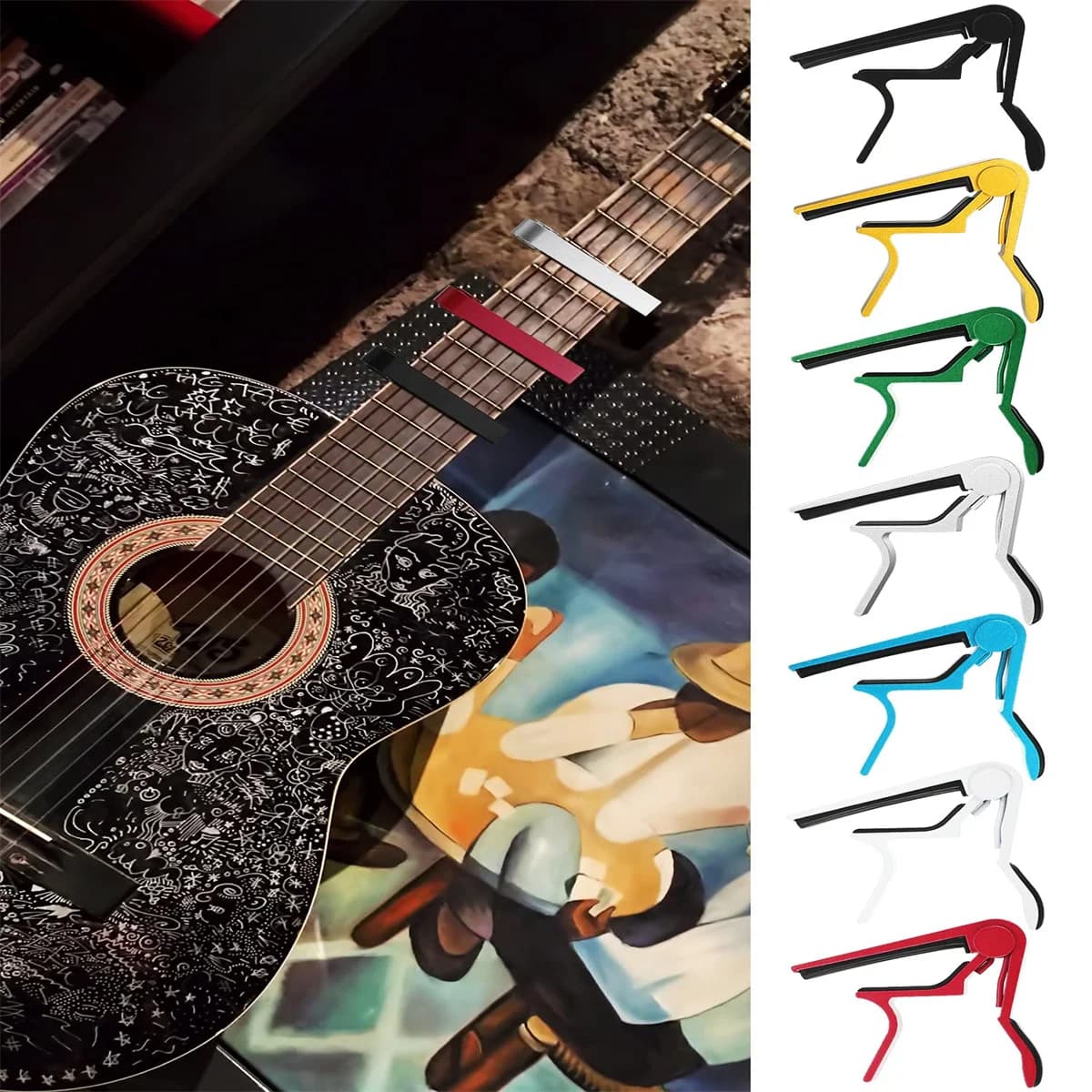 Miwayer Guitar stand for universal metal and aluminium cap for various types of guitar accessories for string instruments