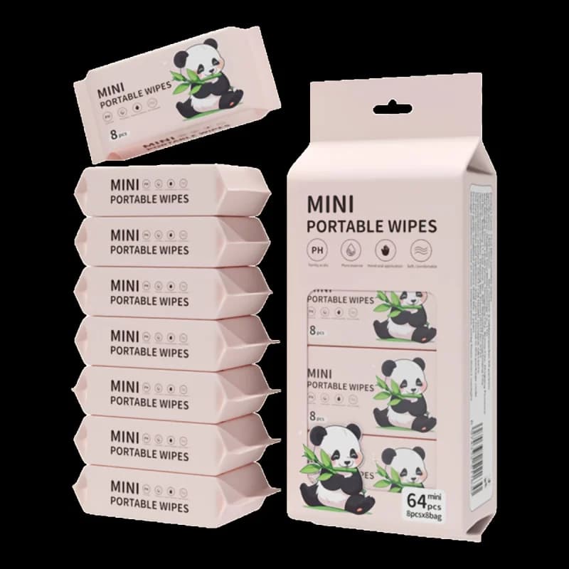 Mini portable wet wipes for carrying around