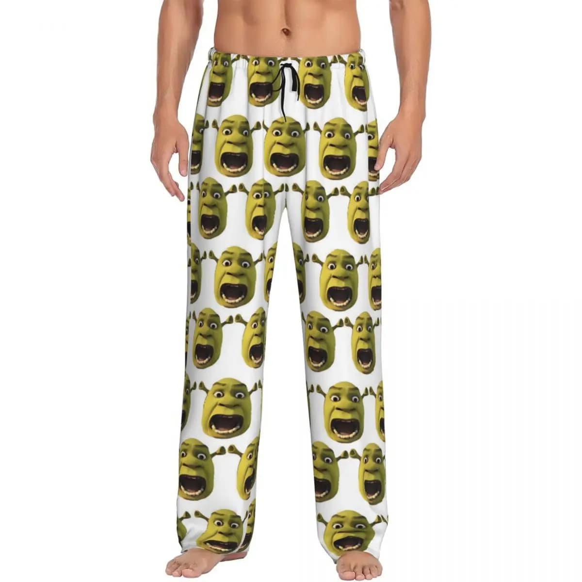Pantaloni Pigiama Personalizzati S-shreks per Uomo, Divertenti Cartoni Animati, Abbigliamento da Notte, Pantaloni Comodi Elasticizzati con Tasche