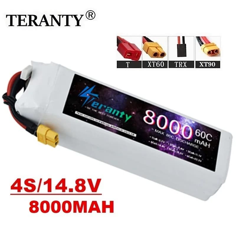 TERANTY 14.8V 4S 8000mAh Lipo Batteria 60C con DEANS T XT60 XT90 Spina per RC Auto Barca RC Drone Elicottero Aereo Camion Truggy