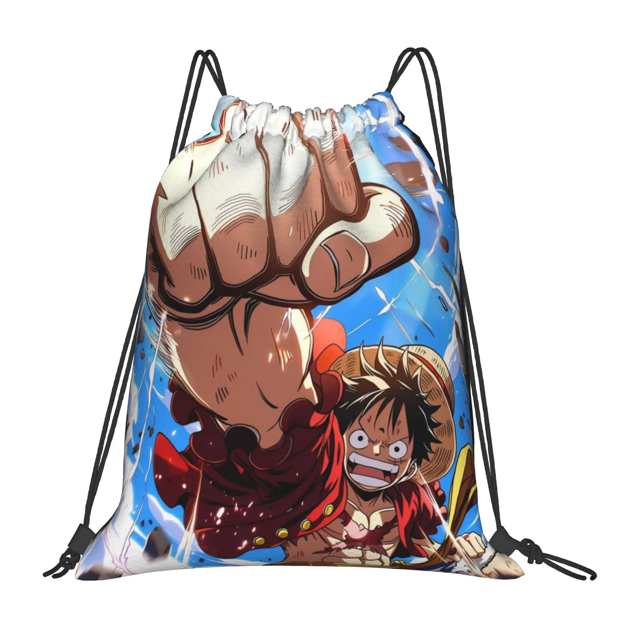 Monkey D. Luffy One Piece Borse con coulisse, Zaino portaoggetti da palestra, Borsa porta scarpe da scuola