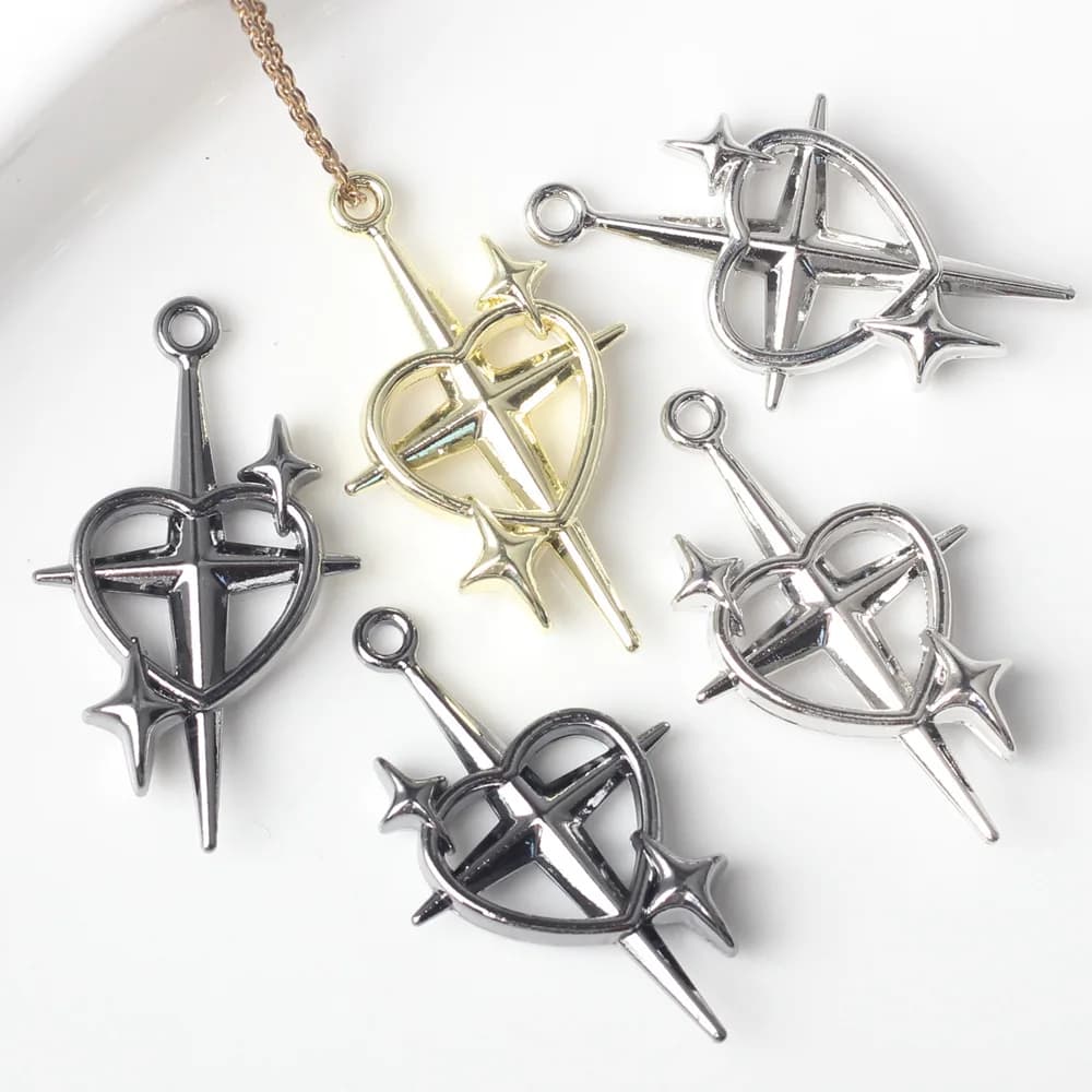 Earrings accessories with necklace bracelet made by yourself with cross pendants in zinc alloy 10 pendants for earrings