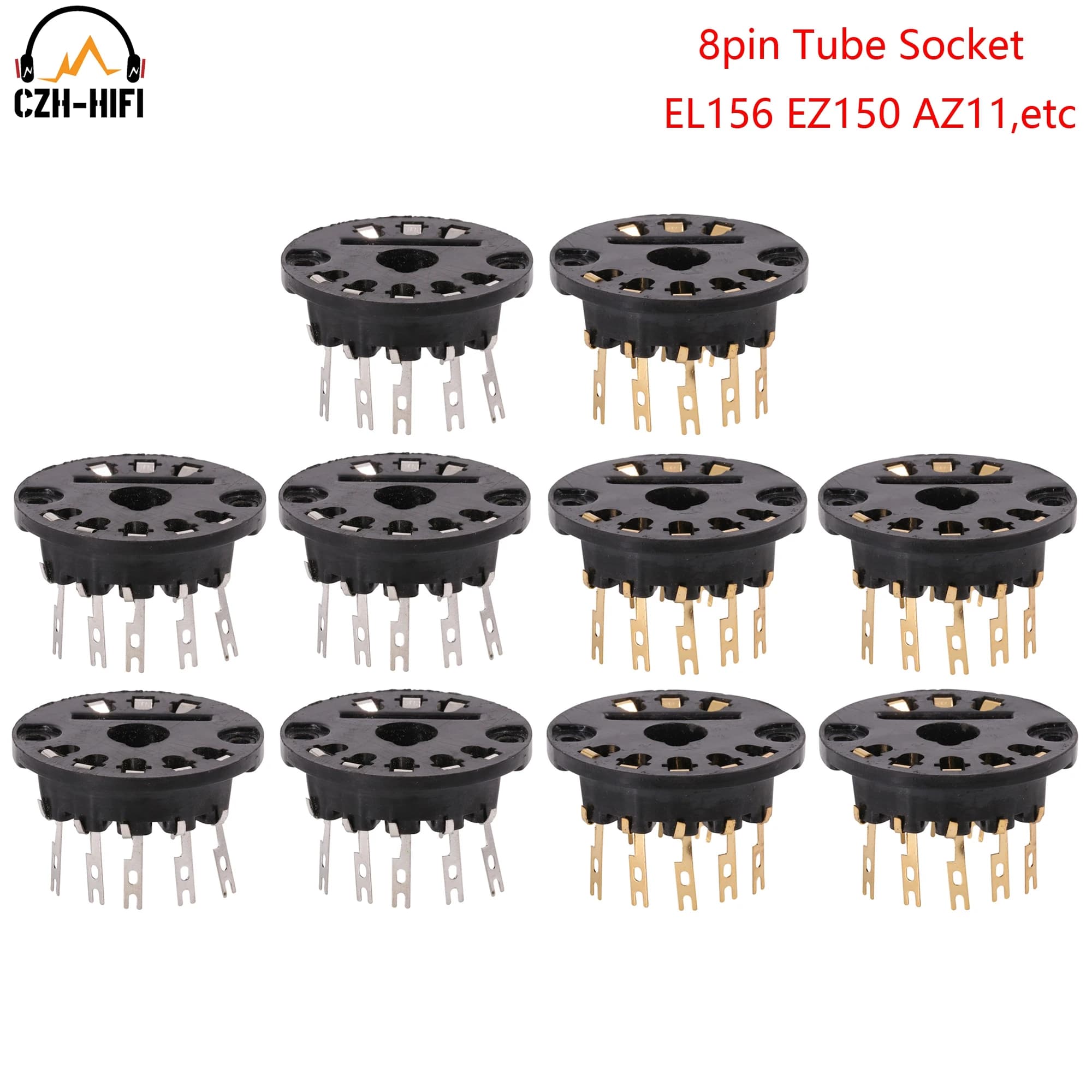 8pin vacuum tube sockets for EL156 EZ150 AZ11 AZ12 EF12 EF14 EL12 Hifi DIY amplifier 2 pieces