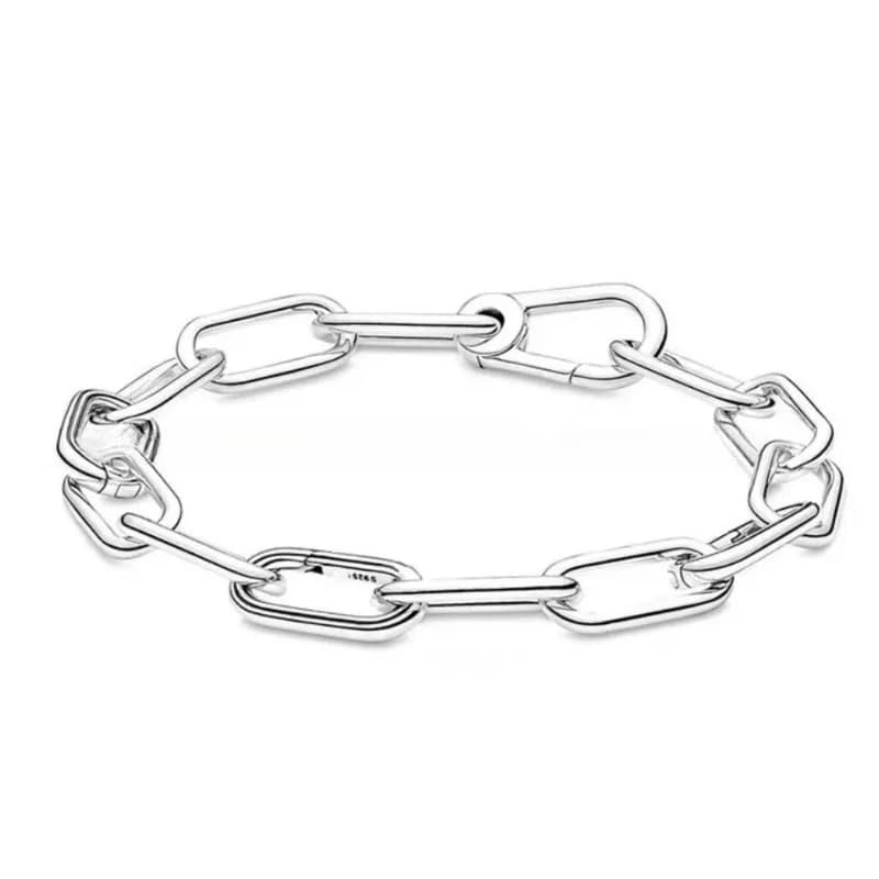 Bracciale classico in argento sterling 925 con rose, cuori, stelle e lucchetti, alla moda, fai da te, braccialetto base, elegante