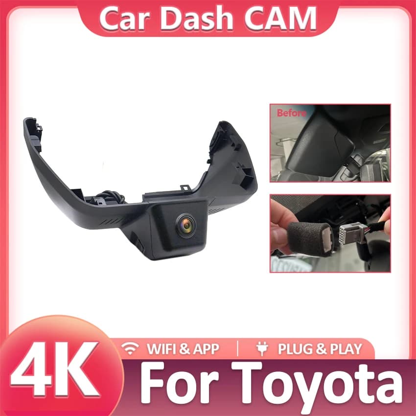 UHD 4K 2160P Plug and Play DVR Dash Cam Video for Toyota Land Cruiser Prado 250 LC250 J250 2024 2025 Dashcam