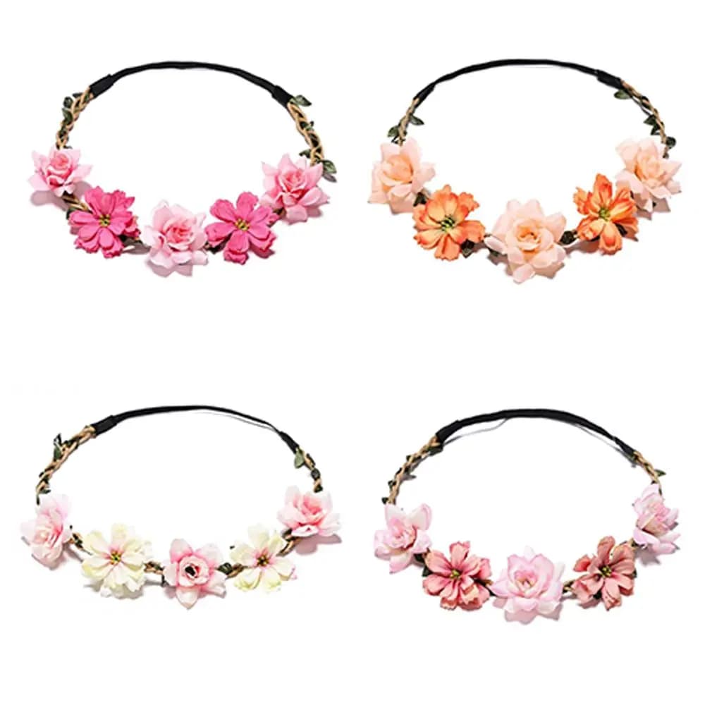 Color Mixing Wedding Garland Pink Bridal Accessories Hair Ring Garland
