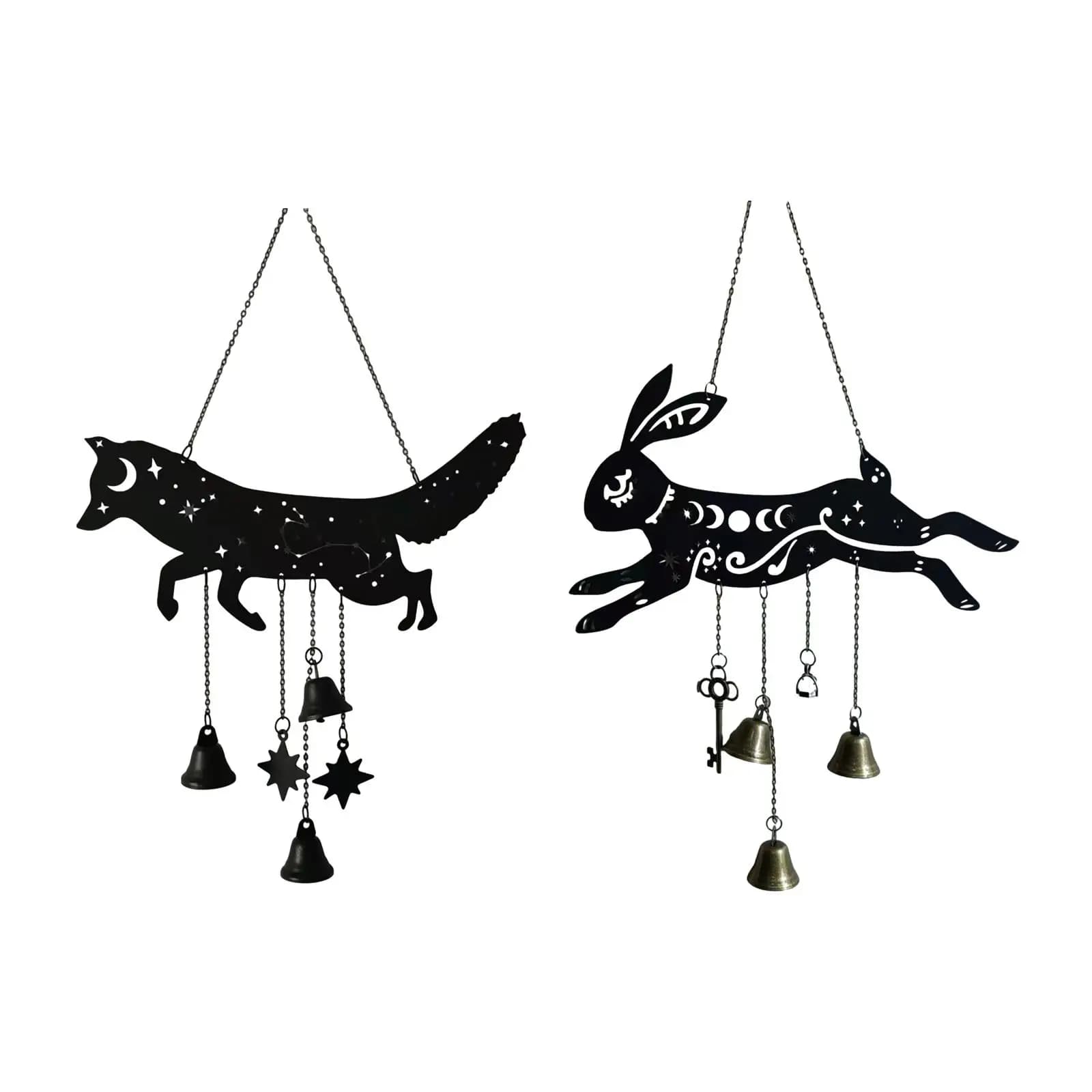Metal Wind Chime Hanging Bell Party Unique Gift Decorative Easter Pendant Animal Ornaments for Window Lawn Halloween Office