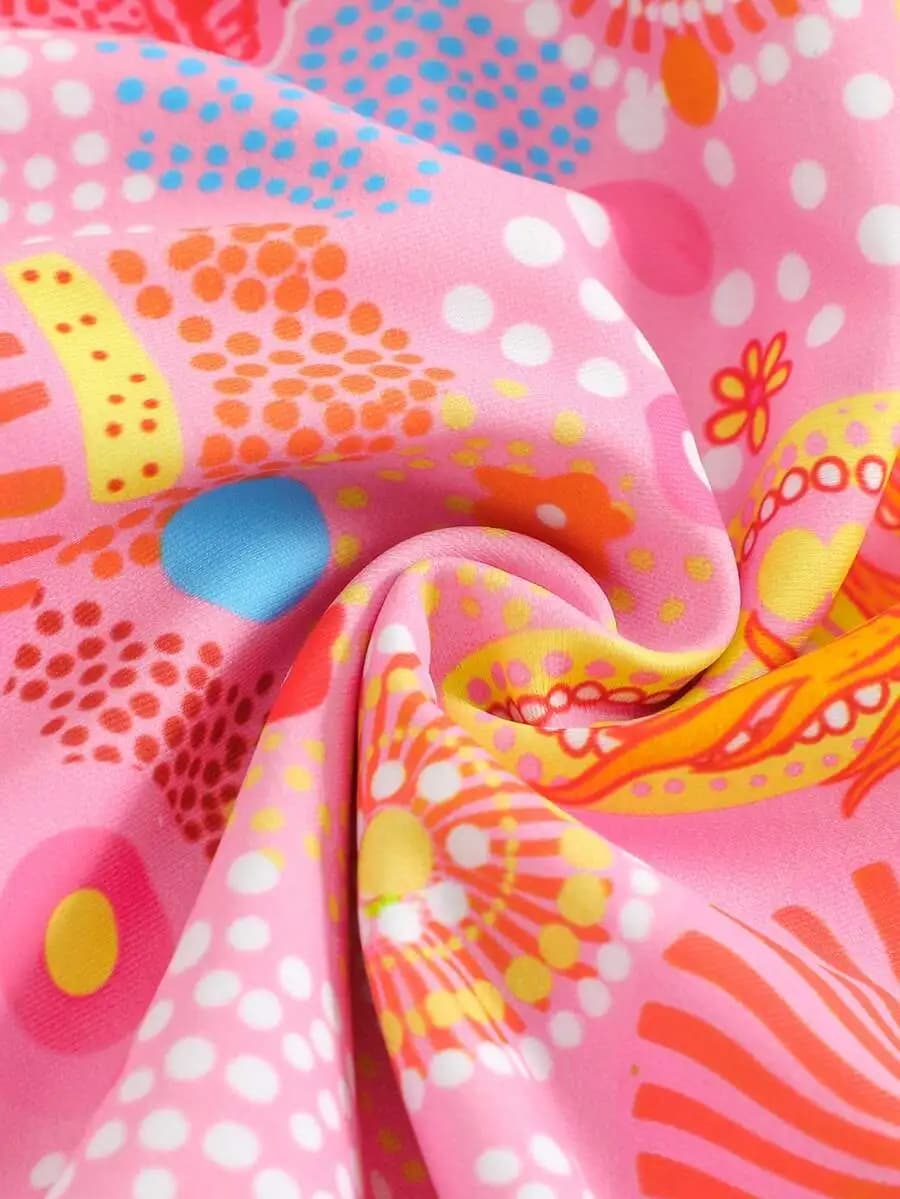 Womens One-Piece Swimsuit With Vibrant Floral Print For Beach Vacation