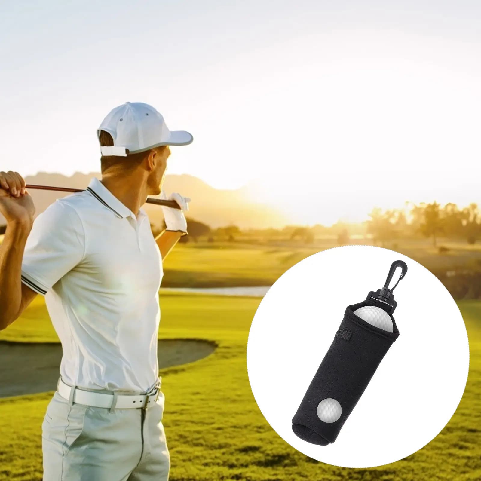 Borsa da Cintura Portatile per Palline da Golf, Resistente e Impermeabile in Neoprene, Piccola Custodia Sportiva per Golfisti