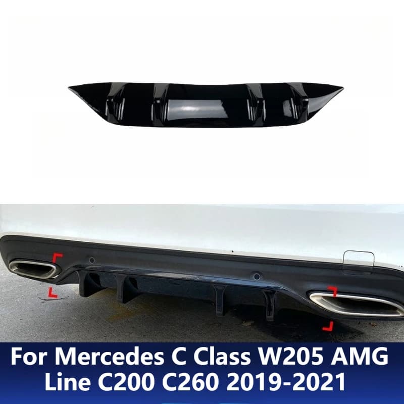 Diffusore Posteriore Spoiler per Mercedes Classe C W205 AMG Line C200 C260 2019-2021, Accessori per Modifica Esterna Auto