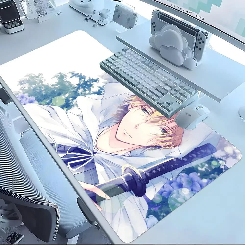 Animet-toukenr-ranbu Mouse Pad Mousepad per laptop, tappetino da scrivania per ufficio, grande, nero, per giocatori, tastiera antiscivolo, tappetino in gomma per mouse
