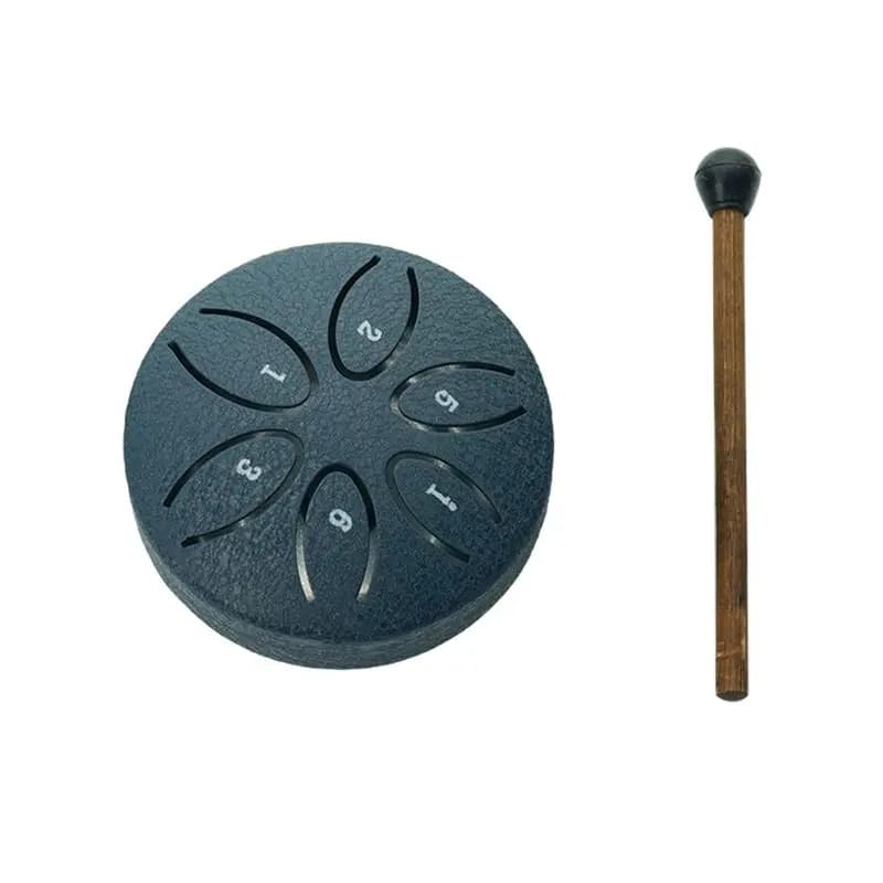 ABLB-Rain Drum per esterni, Steel Tongue Drum a 6 note da 3 pollici, Chakra Tank Drum, Percussioni in acciaio con mazzuoli imbottiti
